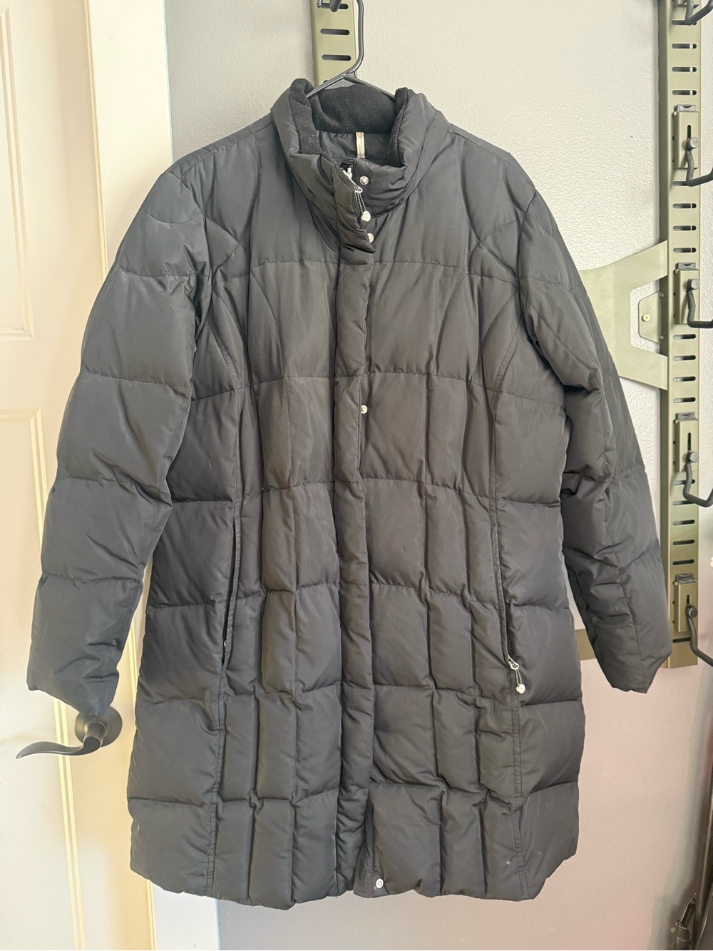 Eddie Bauer Black Quilted Long Puffer Coat
